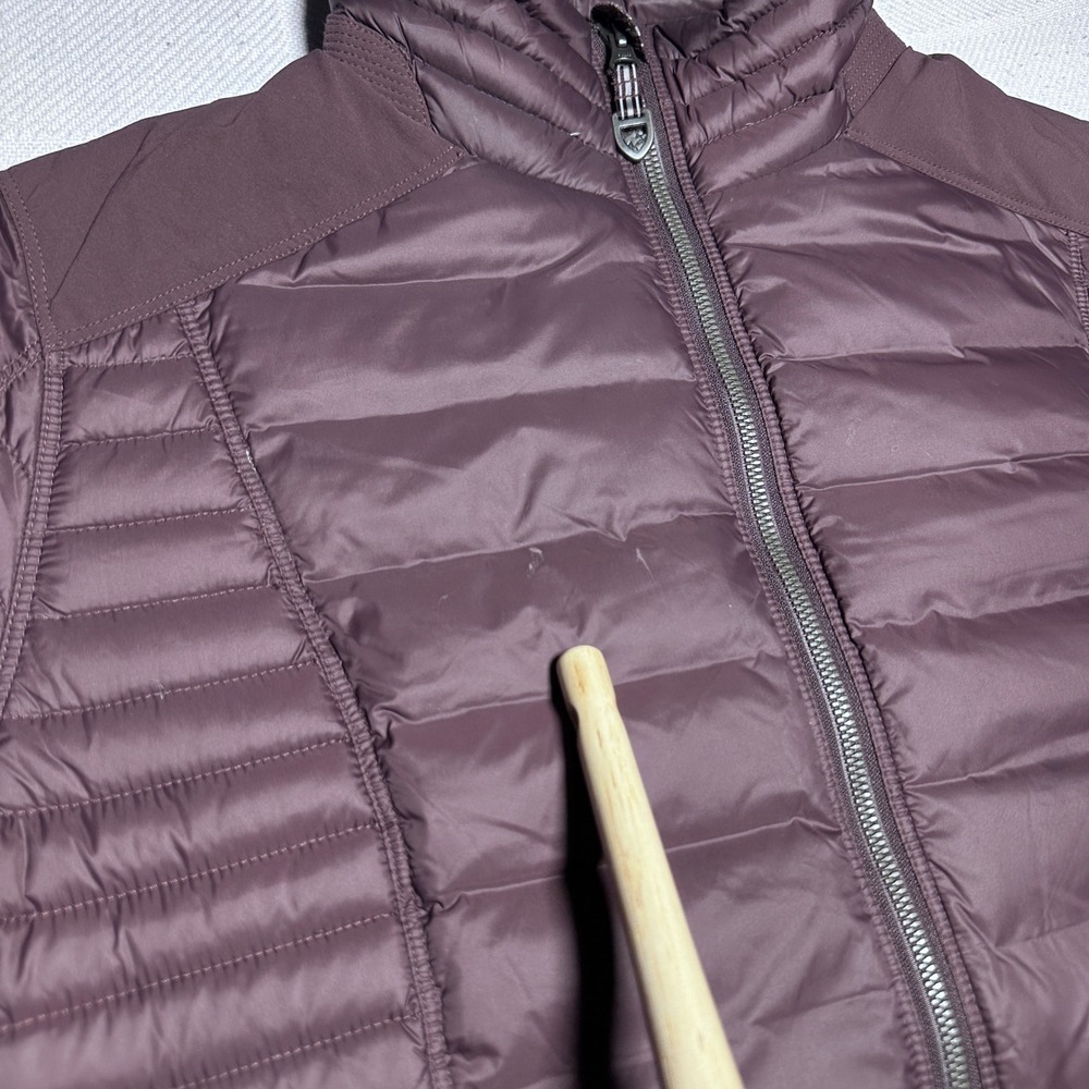 Kuhl Spyfire Jacket Women Large 800 Down Fill Quilted Full Zip Puffer Burgundy - Picture 6 of 16